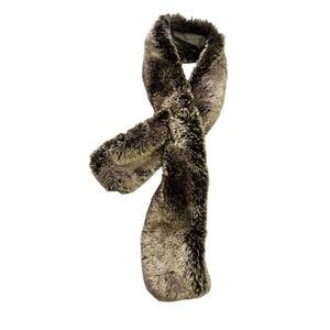 RH Faux Fur Scarf Wrap Stole Brown Womens